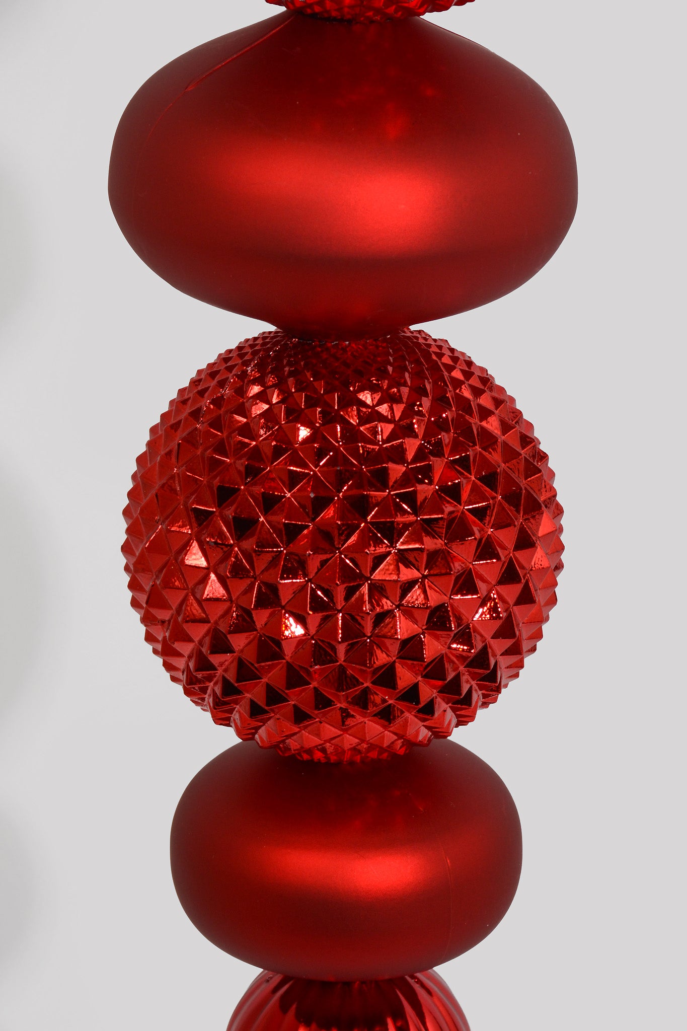 26" Jumbo Finial Ornament Shiny/Matte Red