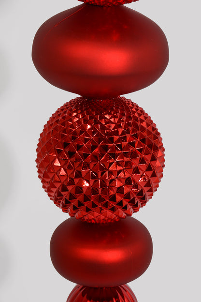 26" Jumbo Finial Ornament Shiny/Matte Red