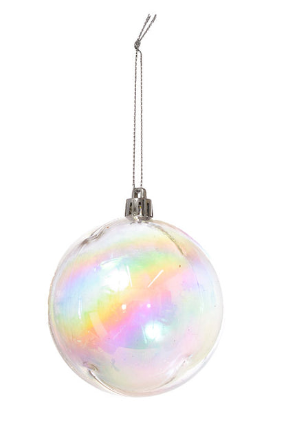 80Mm Ball Ornament (Clear Iridescent) Pkg/6