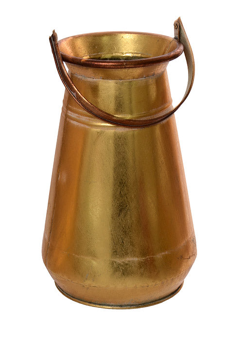 16.5" Metal Milk Can With Handle Gold
