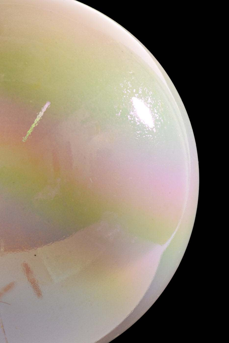 200MM Plastic Iridescent Ball Ornament White