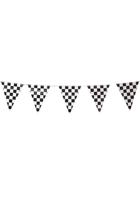 11"x 12ft Checkered Pennant Banner Black/White