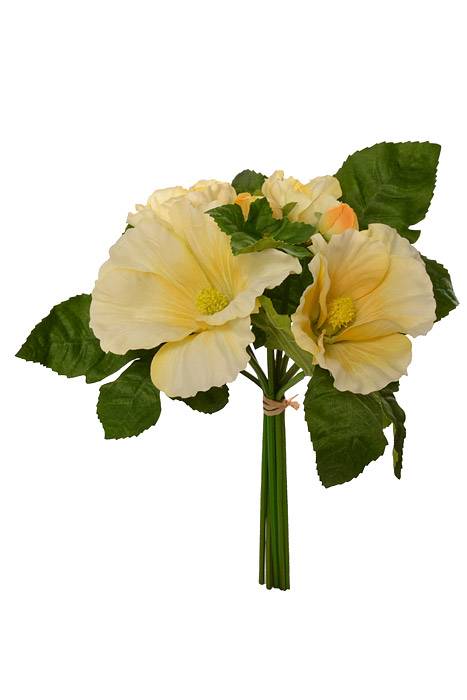 12.5" Silk Hollyhock Bundle Yellow