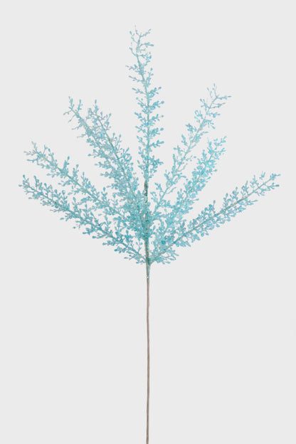 32" Glitter Coral Twig Stem W/Sequins Blue
