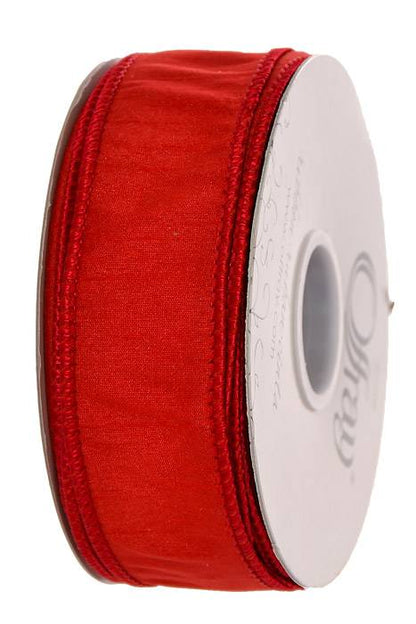 1.5" X 25 Yds Wired Anisha Ribbon Red