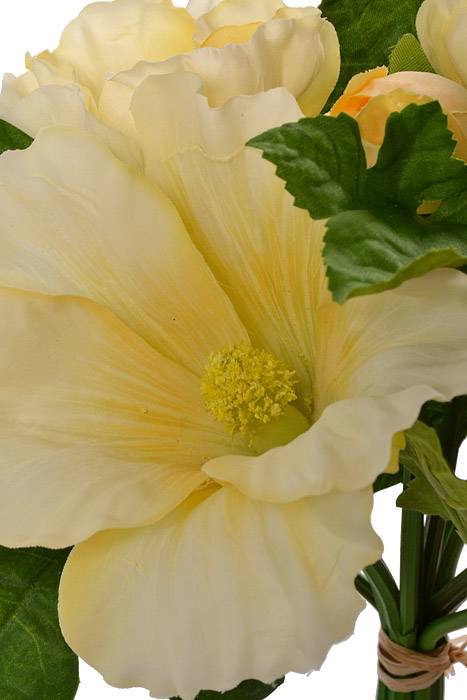 12.5" Silk Hollyhock Bundle Yellow
