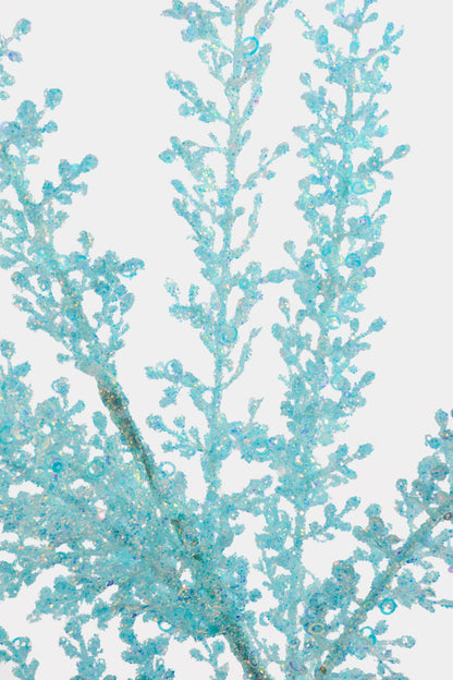 32" Glitter Coral Twig Stem W/Sequins Blue