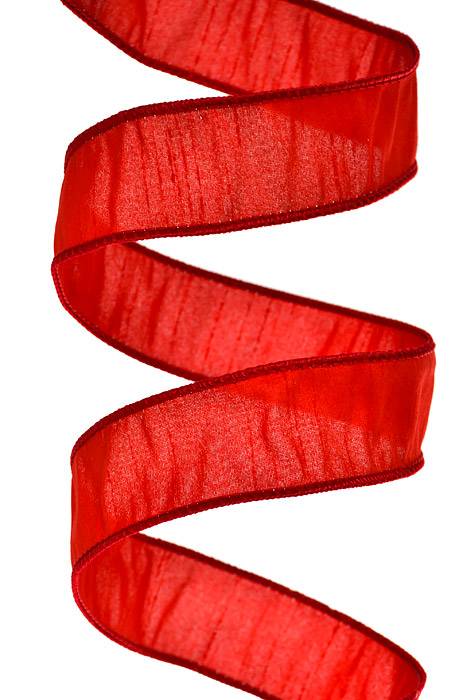 1.5" X 25 Yds Wired Anisha Ribbon Red
