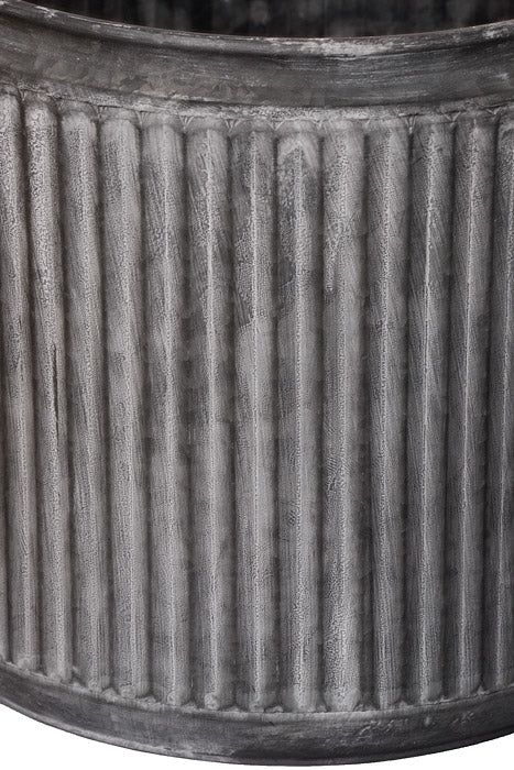 9.25" / 10.5" / 11.75" Metal Round Pot Gray Set/3