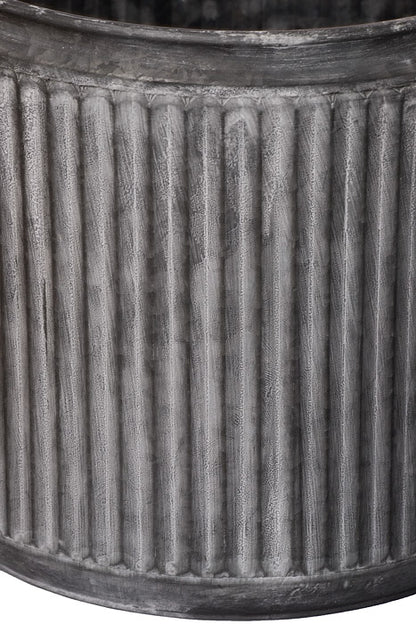 9.25" / 10.5" / 11.75" Metal Round Pot Gray Set/3