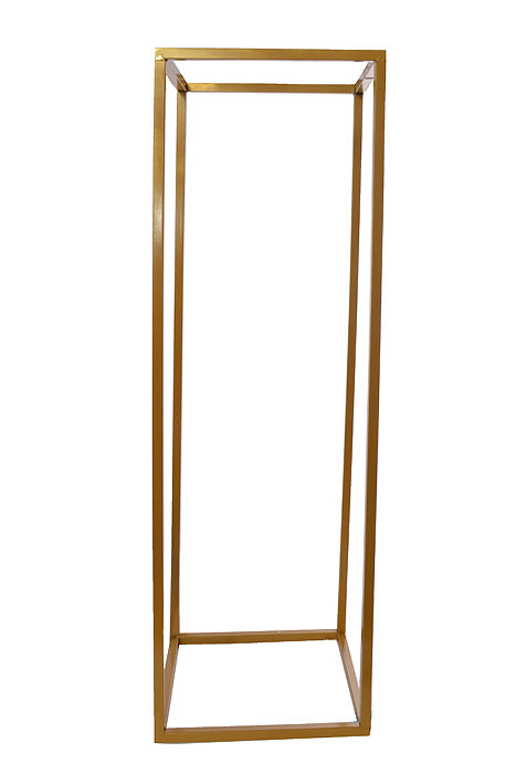 9" X 9" X 24" Rectangle Metal Stand Gold