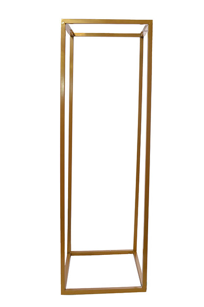 9" X 9" X 24" Rectangle Metal Stand Gold