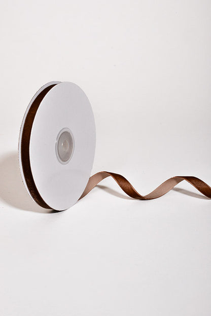 3/8" X 10Yds Velvet Woven Vintage Ribbon Brown