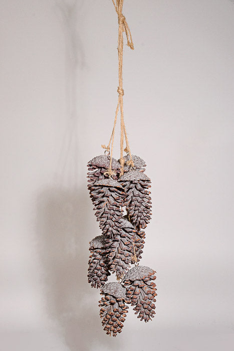 30" Winter Chalet Cone Drop with Jute Brown/Smoke Gray