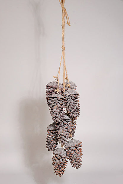 30" Winter Chalet Cone Drop with Jute Brown/Smoke Gray