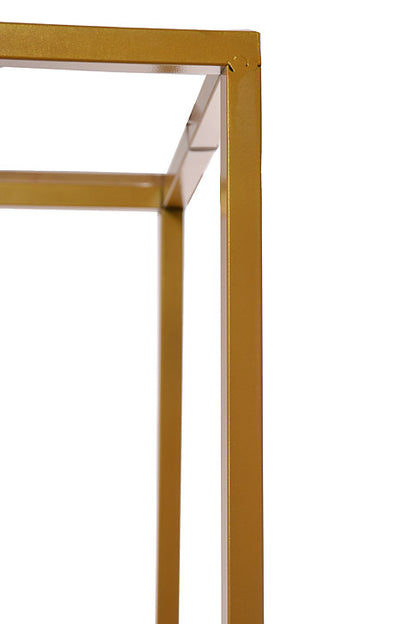 8&quot; X 8&quot; X 20&quot; Rectangle Metal Stand Gold