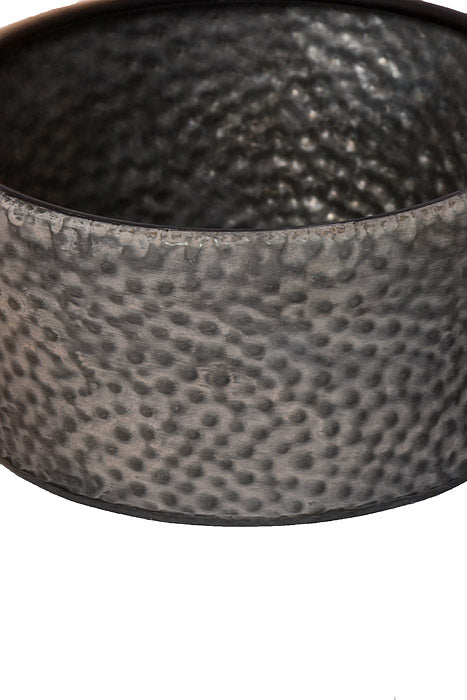 4.25" / 5" / 5.75" Metal Round Planter Gray Set/3