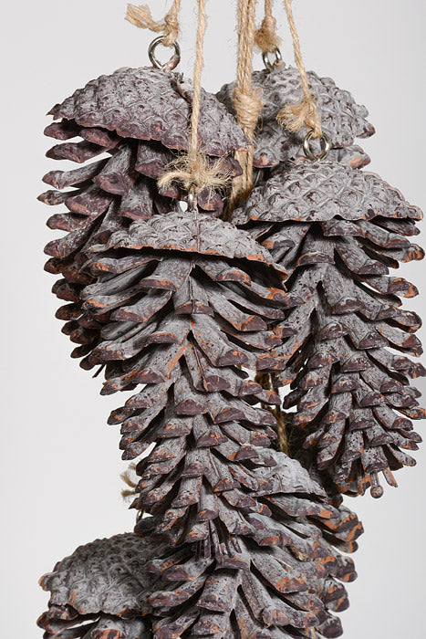 30" Winter Chalet Cone Drop with Jute Brown/Smoke Gray