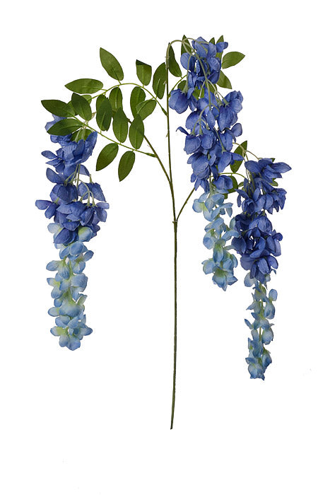 39.5" Silk Wisteria Hanging Spray Blue Two Tones Pkg/12