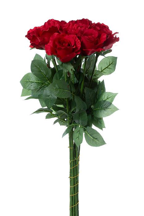 26&quot; Silk Half Open Rose Spray Red Pkg/12