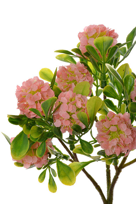 17" Silk Snowball Spray Pink