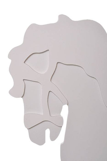 35" Carved Wooden Horse White
