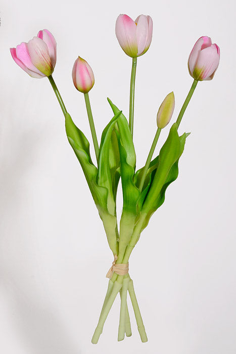 15.75" Artificial Tulip Bundle Light Pink