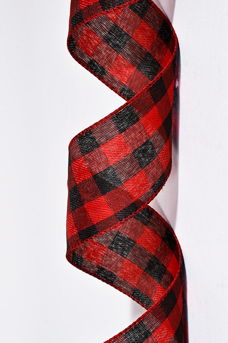 2-1/2" X 10Yds Wired Buffalo Rider Plaid Red/Black