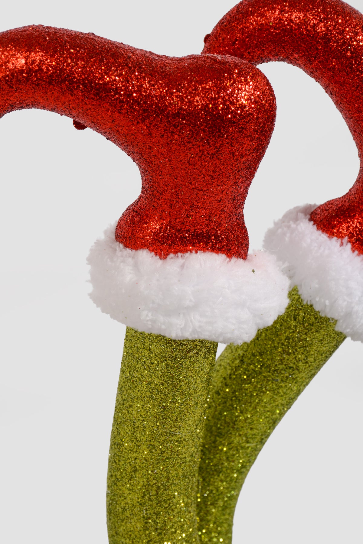 26" Glitter Green Legs Stem Red/White/Green
