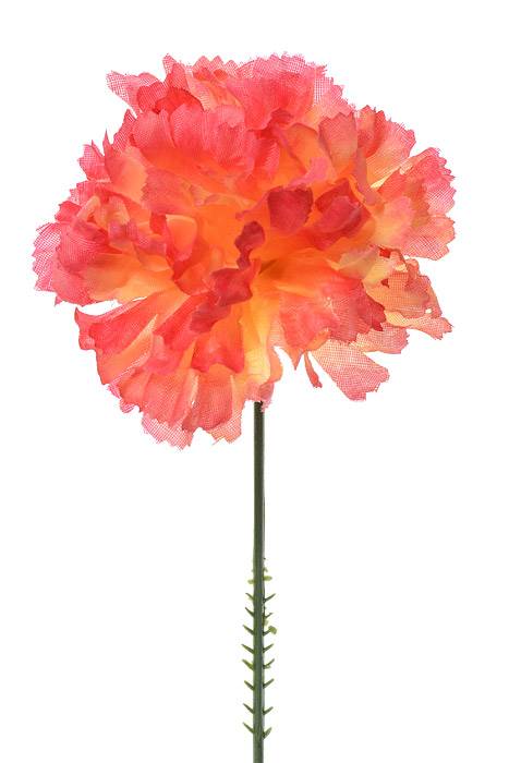 7" Silk Carnation Pick Orange Pkg/100