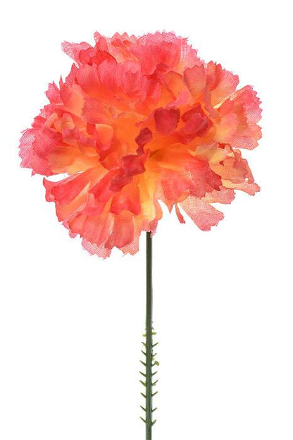 7" Silk Carnation Pick Orange Pkg/100