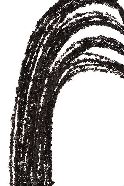 47.25" Glitter Hanging Willow Spray Black