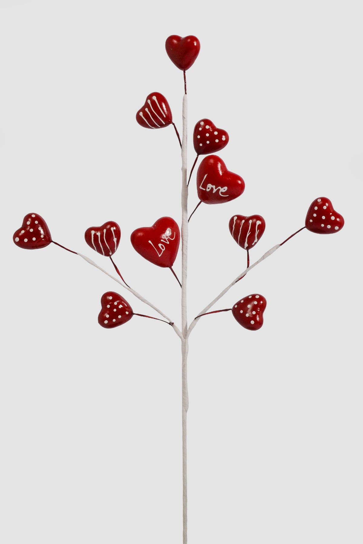 20" Hearts Stem Red