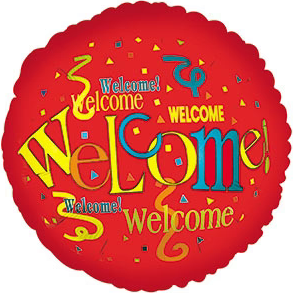 17" Round Balloon Welcome Red