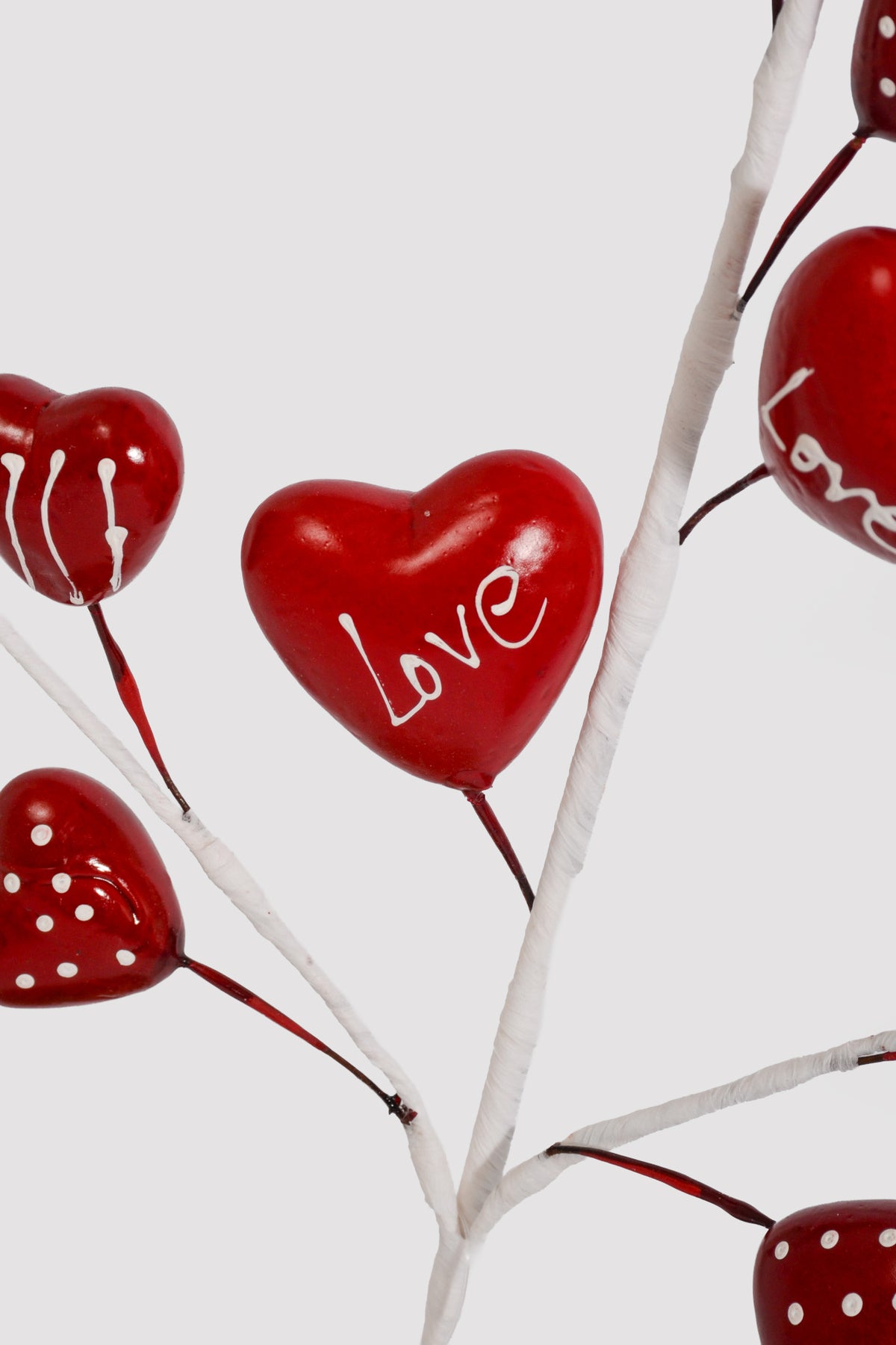 20" Hearts Stem Red