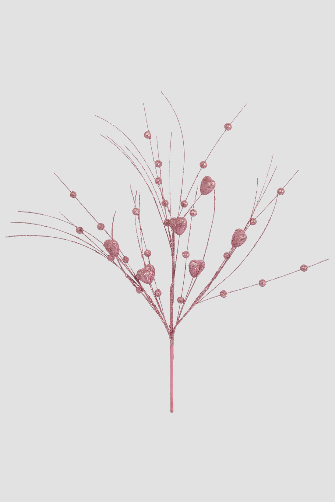 24" Glitter Hearts/Berries Stem Pink