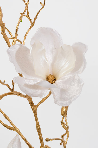 35" Velvet Magnolia Spray Cream