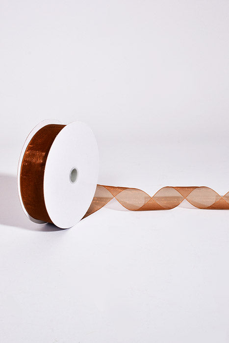 1.5" X 100Yds Organza Ribbon Mocha
