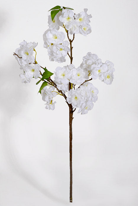 48" Silk Cherry Blossom Spray White