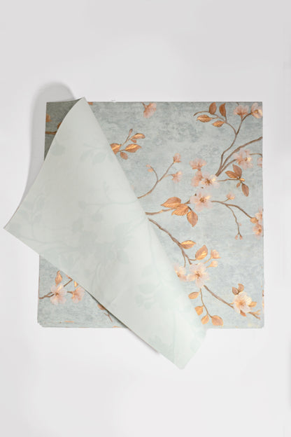 21" x 21" Flower Packaging Paper Light Green Pkg/10
