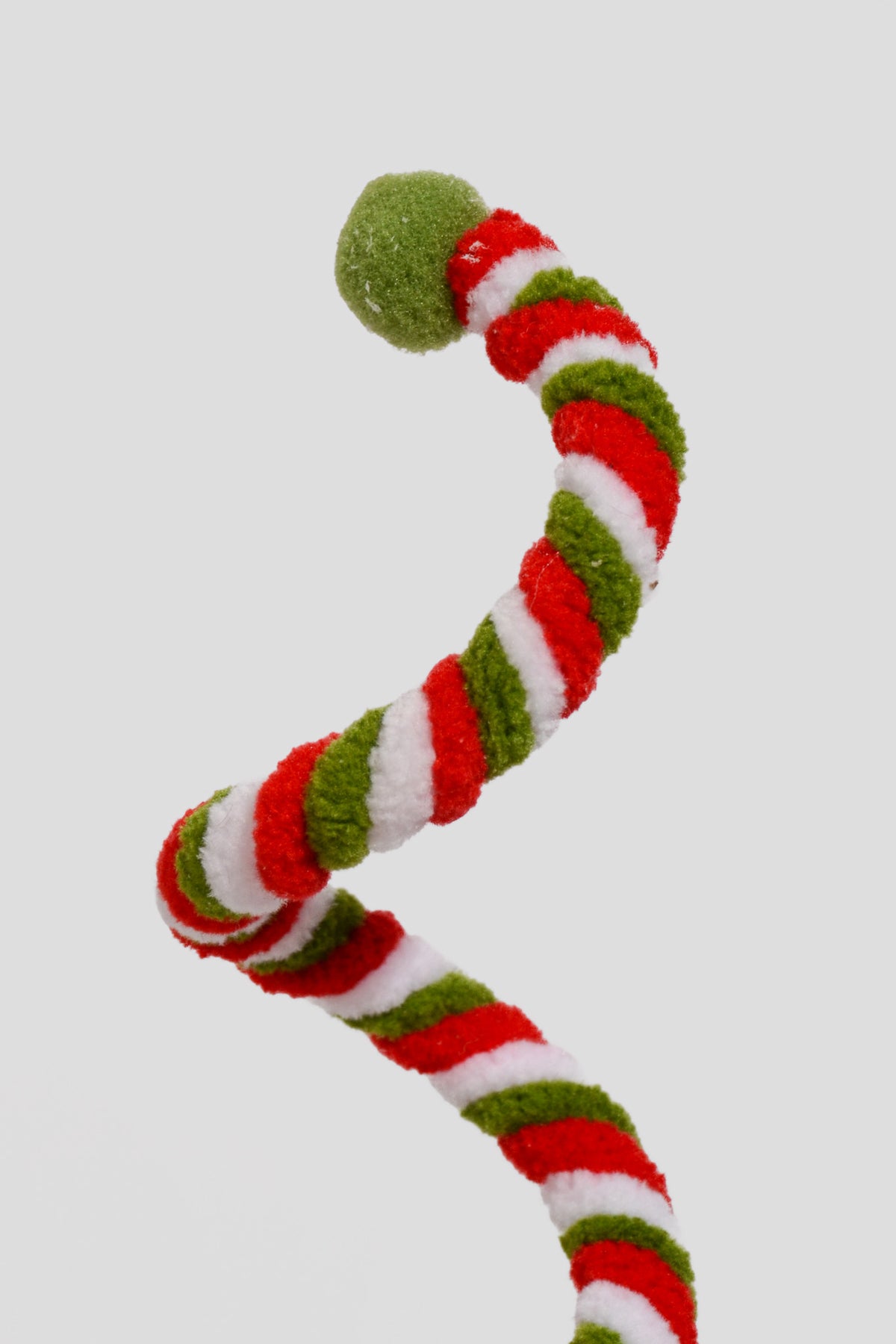 24" Plush Curly Stem Green/Red/White