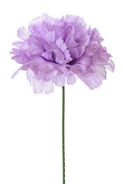 7" Silk Carnation Pick Lavender Pkg/100