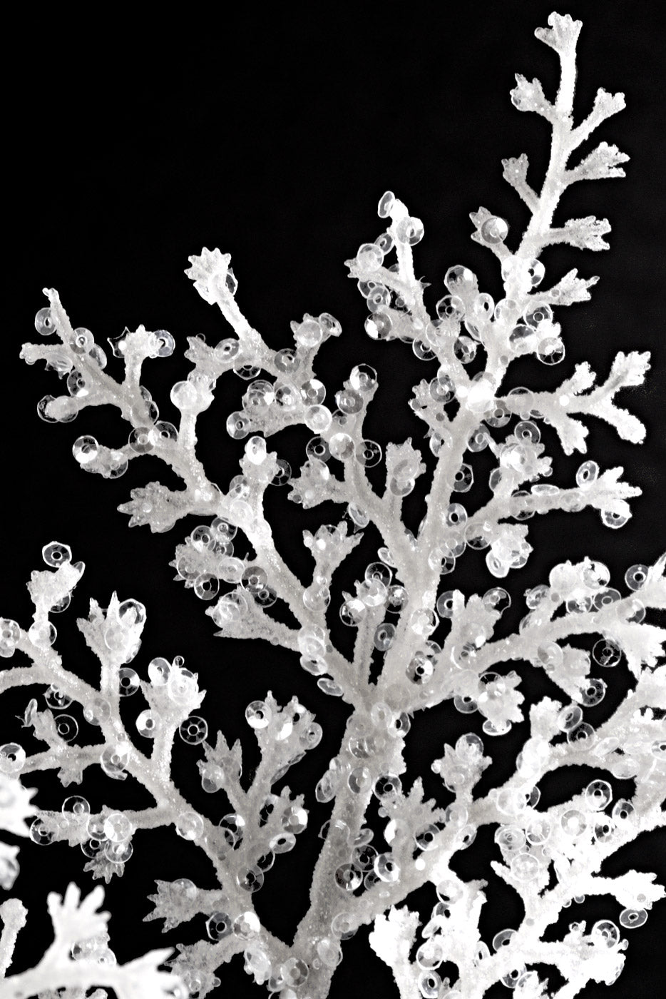 31.5" Glitter Grass Spray White