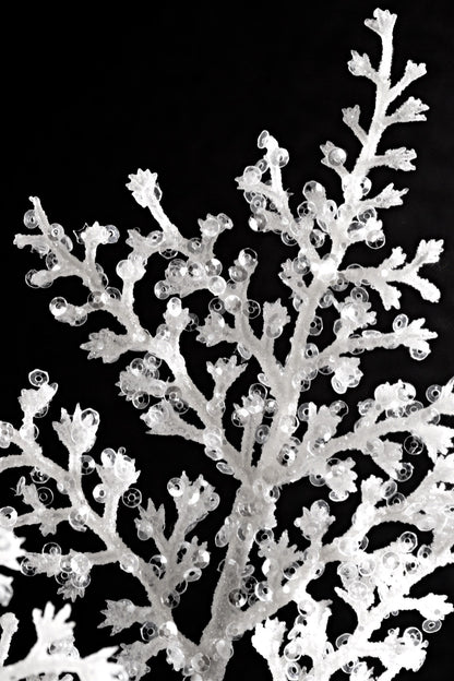 31.5" Glitter Grass Spray White