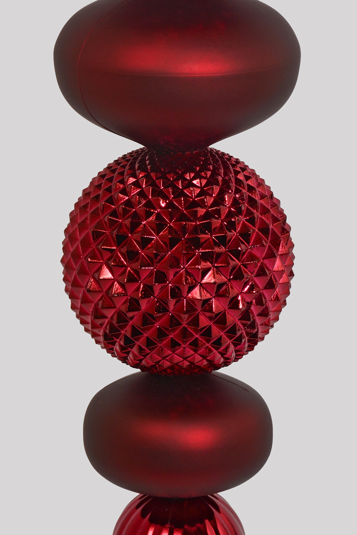 26" Jumbo Finial Ornament Shiny/Matte Burgundy