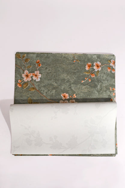 21" x 21" Flower Packaging Paper Green Pkg/10