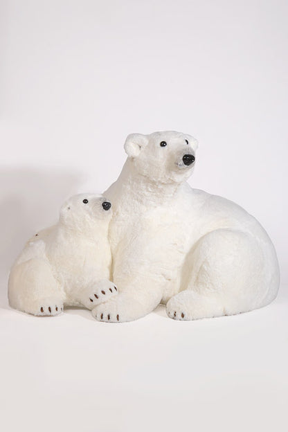 30" x 20" Bear W/Baby Bear White