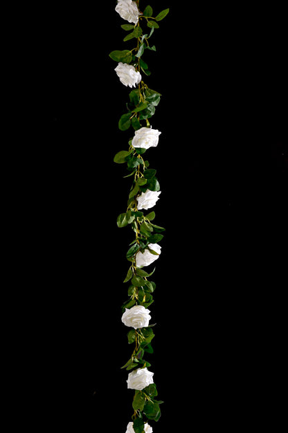 5.7FT Silk Rose Garland White