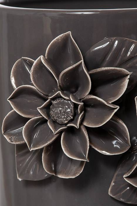 5"x 4.75" 3-d Flower Planter Grey