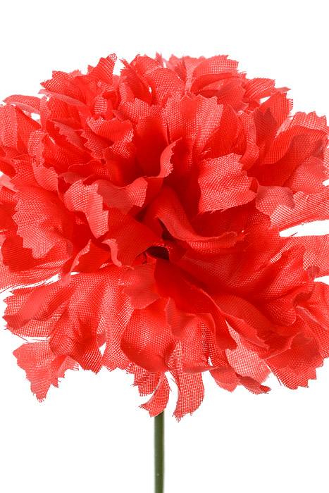 7" Silk Carnation Pick Red Pkg/100